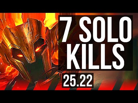 MORDEKAISER vs TRYNDAMERE (TOP) | 13/1/2, Quadra, 7 solo kills, Godlike | KR Master | 25.22