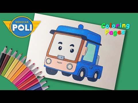 Coloring Beny from Robocar Poli. Robocar Poli and his friends. Robocar Poli Coloring Pages. Video