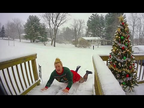 Funny Slippery Ice Fails Caught on Camera❄️🤣 | Best Winter Fails Of The Month #1