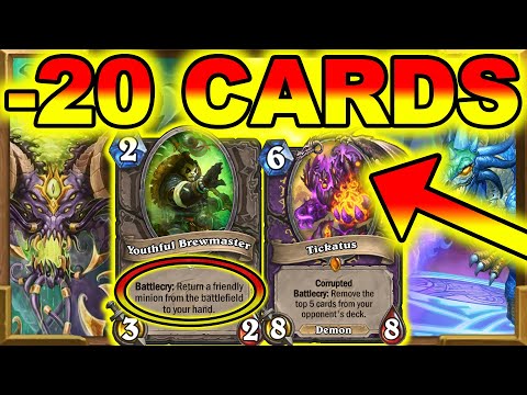 Tickatus -20 Cards Fun And Interactive! Control Warlock Needs Nerf ASAP! Barrens | Hearthstone