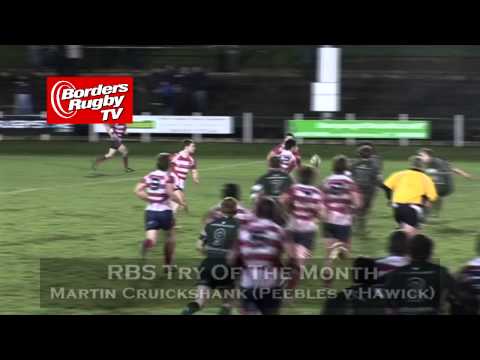 RBS TRY OF THE MONTH - MARTIN CRUICKSHANK (PEEBLES v HAWICK) - DEC 2012