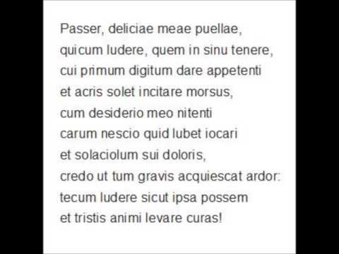 Catullo, Carme II - Lettura metrica