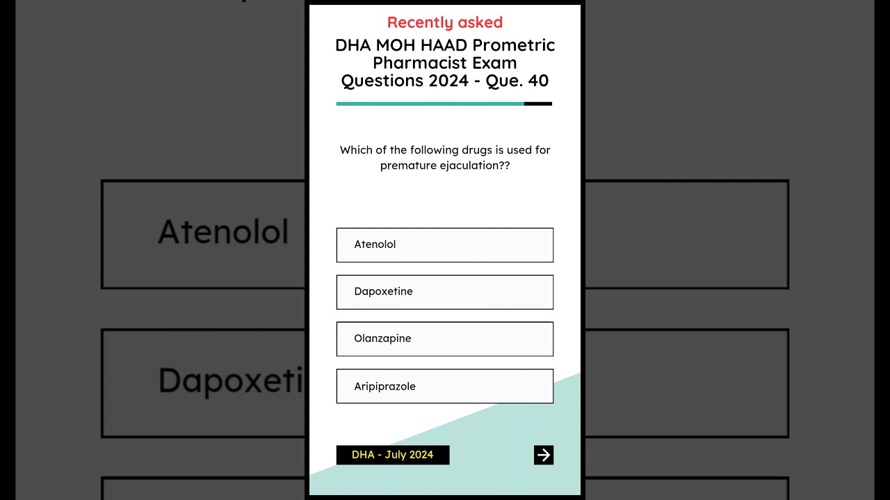 Part - 8 | DHA, MOH, HAAD & PROMETRIC PHARMACIST EXAM RECENTLY ASKED QUESTIONS & ANSWERS #mohexam