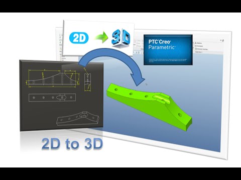 Creo 3.0 Tutorial: How to convert 2D drawing to 3D model