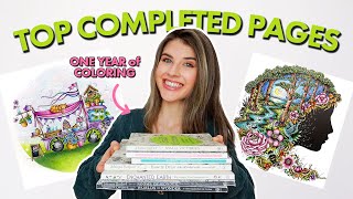 ONE YEAR OF ADULT COLORING: My Top 10 Completed Coloring Pages! 🌸 🌈