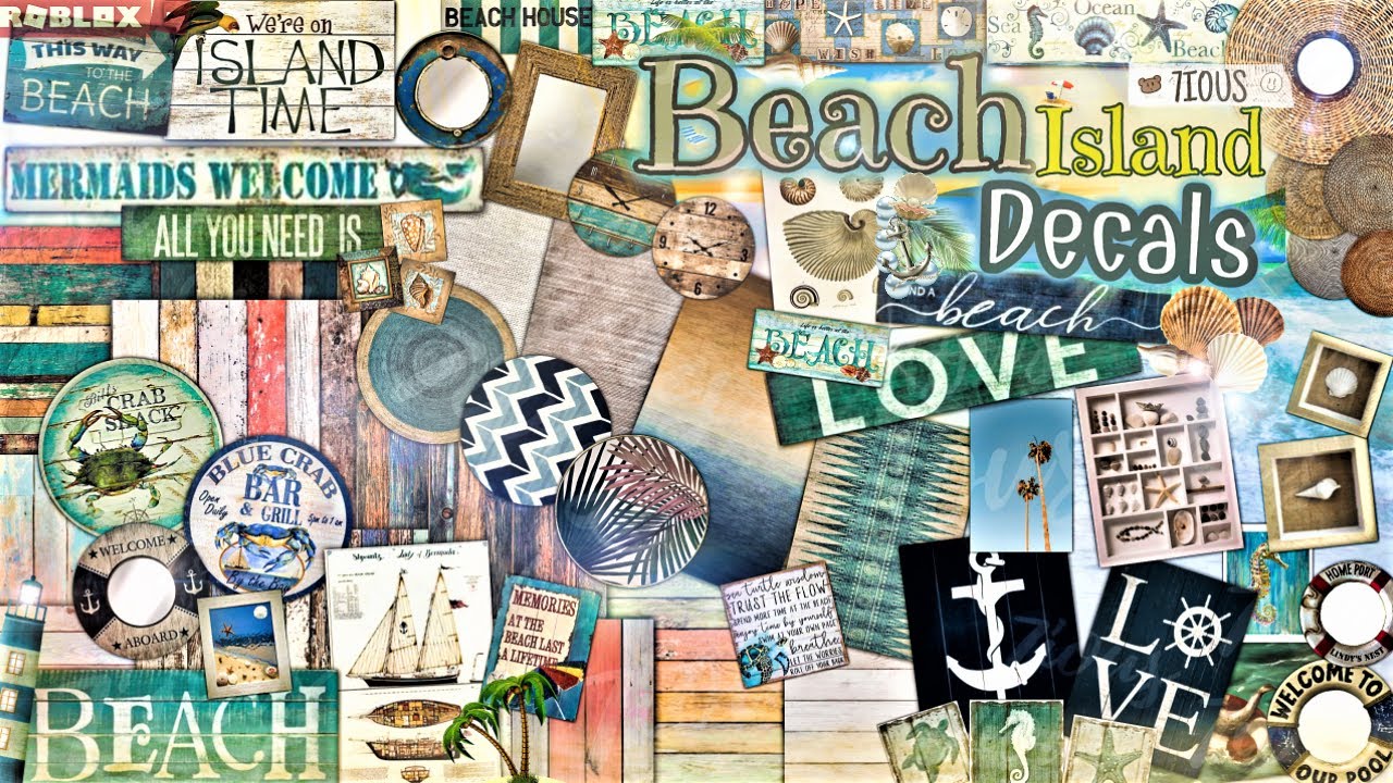 Decals Codes Beach & Island Themed | Decals Ids | Bloxburg ROBLOX
