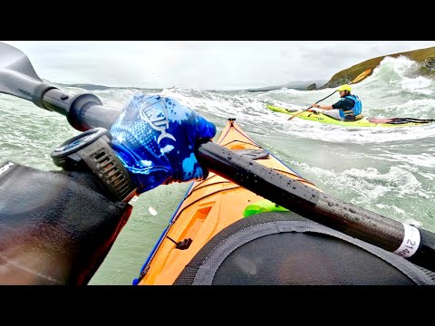 Sea Kayaking in Wales:  Dinas Head (Pembrokeshire) ROUGH WATER!!!