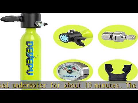 DEDEPU Mini Scuba Tank with Dot Certified Reusable Diving Tank Kit 0.5L Capacity Mini Scuba Diving