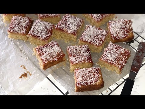 Jam and Coconut Cake | Jam and Coconut School Sponge Cake | Old School Traybake