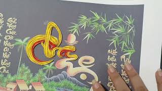 Tranh Quilling Cha Mẹ Từ Giấy Sợi 2mm