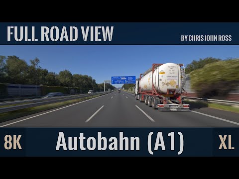 Autobahn (A1), Germany: Ahrensburg - Hamburg - Bremen - 8K (4320p/60p) Ultra HD - XL-Video