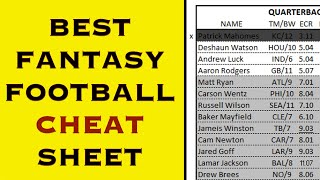 Best Fantasy Football CHEAT SHEET for Drafting 2023 NFL SEASON