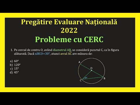 Evaluare Nationala 2022 Matematica Probleme cu Cerc Arc Arie cerc Sector(Invata Matematica Usor)