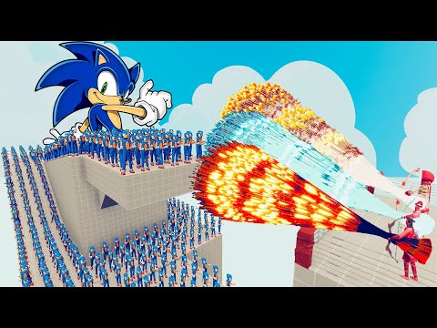 100x SONIC + 2x GIANT vs 3x EVERY GOD - Totally Accurate Battle Simulator TABS
