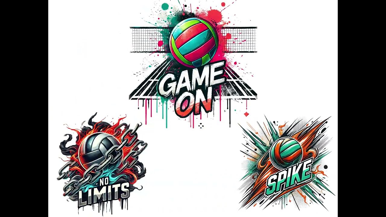 Volleyball Clipart PNG Bundle: Neon & Watercolor Designs (Digital Download, Commercial Use Allowed).