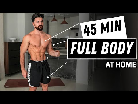45 Min FULL BODY WORKOUT AT HOME | No Equipment | Rowan Row
