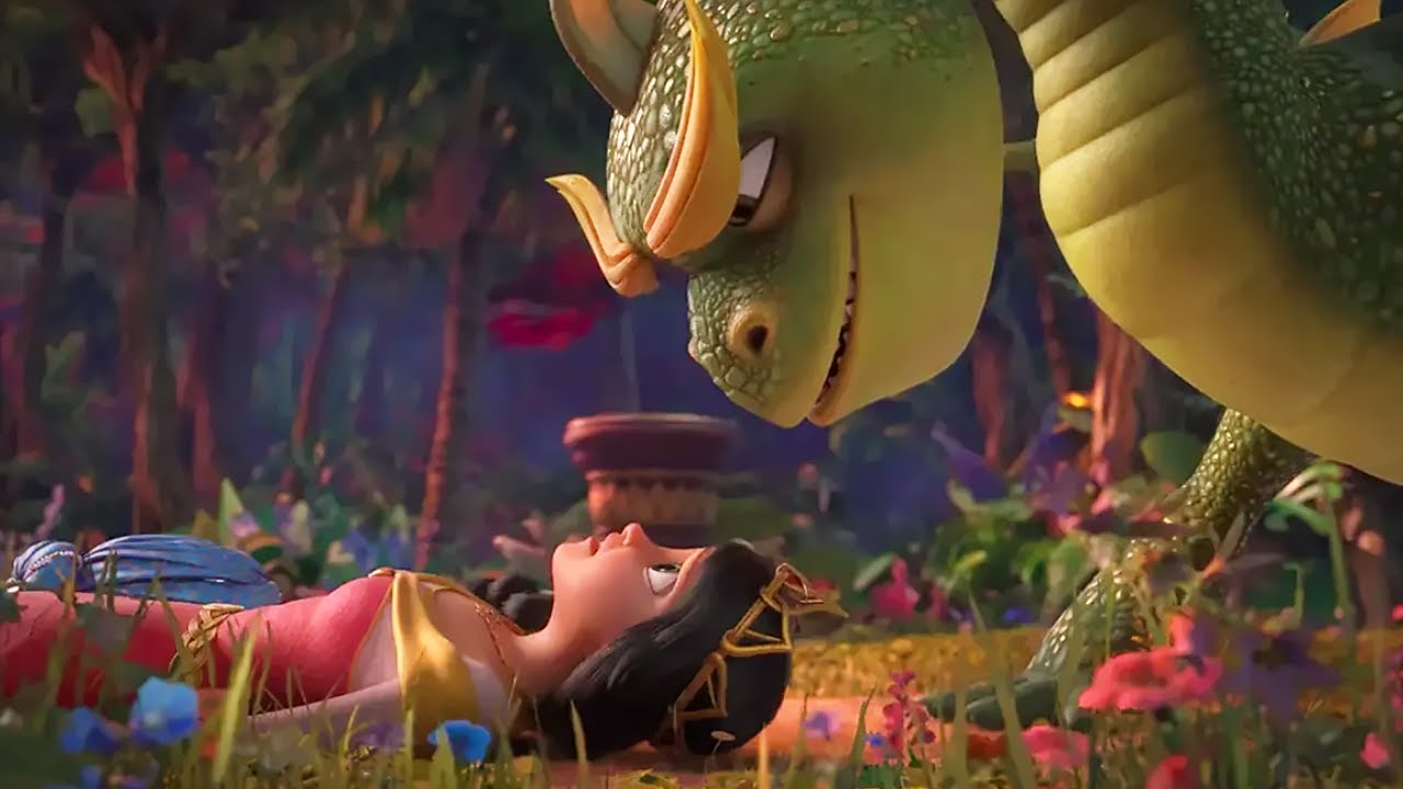 Feiticeiro maligno ordena que seu dragão pegue todas as princesas para sua coleção