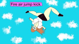 Fire air jump kick 