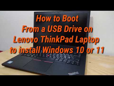 How to Boot From a USB Drive on Lenovo ThinkPad Laptop to install Windows 10 or 11 #thinkpad