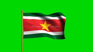 Suriname National Flag | World Countries Flag Series | Green Screen Flag | Royalty Free Footages