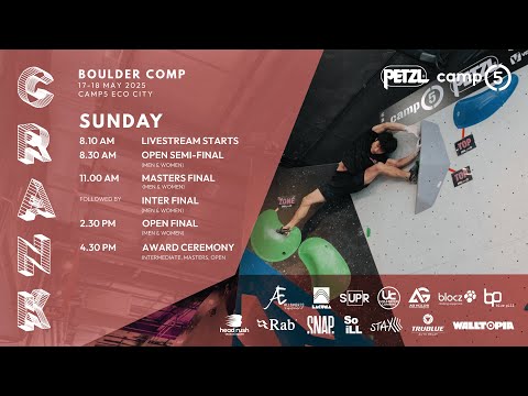 CRANK Boulder Competition 2025 - Sunday 18 May (Semi-finals - Open, Adult Finals)