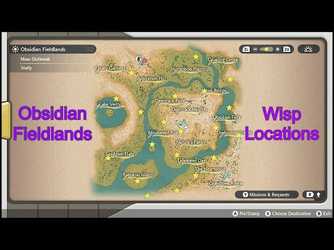 Pokémon Legends: Arceus - Obsidian Fieldlands: All 20 Wisp Locations