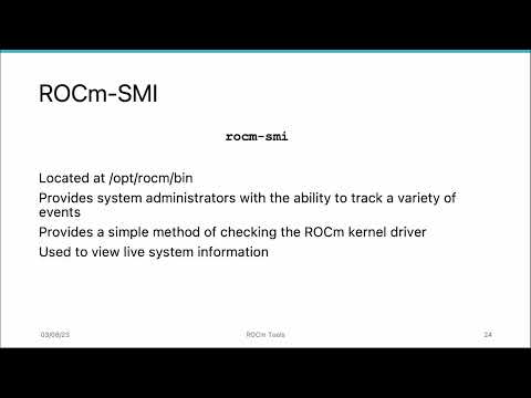 AMD HIP Tutorial, 6-3, ROCm-smi