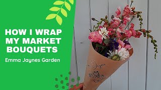 How to wrap bouquets in Kraft paper / brown paper || cut flowers from my little Flower farm