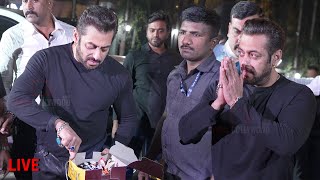 Megastar Salman Khan Grand 57th Birthday Celebration | LIVE | Cake Cutting | Crowd Went CRAZY