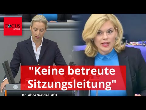 "Brauche keine betreute Sitzungsleitung": Während Weidel-Rede wird Klöckner deutlich