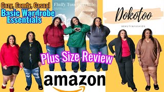 Amazon Plus Size Clothing Haul|Dokotoo Fluffy Touch Waffle Coll|Affordable Plus Size Fashion|Review
