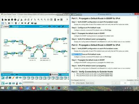 7.1.2.4 Packet Tracer - Propagating a Default Route in EIGRP for IPv4 and IPv6