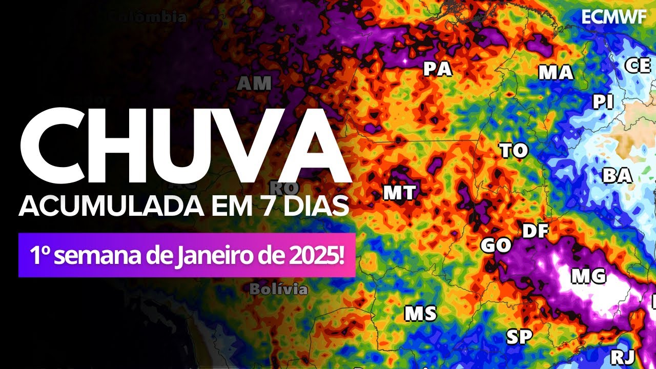 29/12/24 CHUVAS EM 7 DIAS BRASIL: 2025 COMEÇA COM ZCIT, ZCAS E FRENTE FRIA!