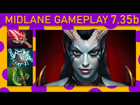 ⭐Queen of Pain 20 Kills! Mid Gameplay 7.35b - Dota 2 High MMR