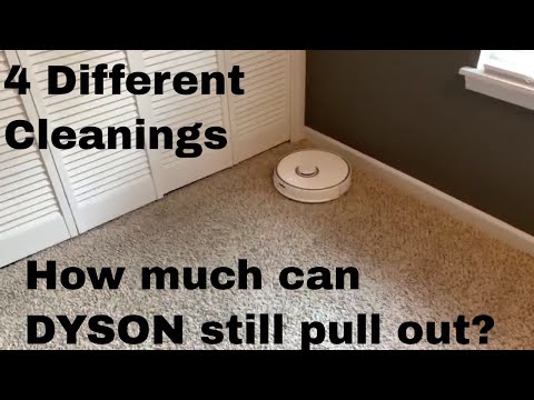 Roborock S5 S50 MAX settings test on carpet. How much can a DYSON pull up after? Roomba i7 + Deebot