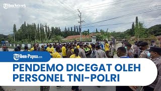 Pendemo yang Tergabung dalam Solidaritas Mahasiswa dan Rakyat Papua, Dicegat Oleh Personel TNI-Polri