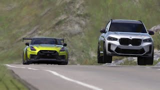 Tuned Nissan GT-R  vs Lamborghini Revuelto vs Tuned BMW X3M X-Drive vs Cadillac CT5-V Black Wing