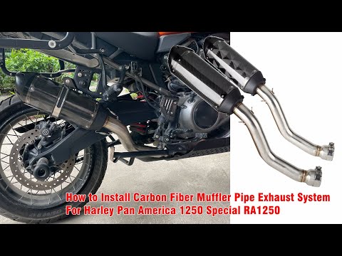 How to Install Carbon Fiber Muffler Pipe Exhaust System For Harley Pan America 1250 Special RA1250