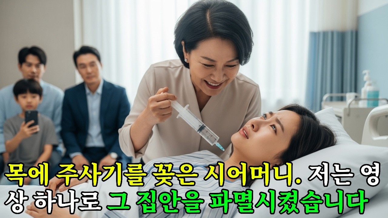 시어머니가 제 목에 주사기를 꽂은 순간, 저는 영상 하나로 온 집안을 감옥에 보냈습니다