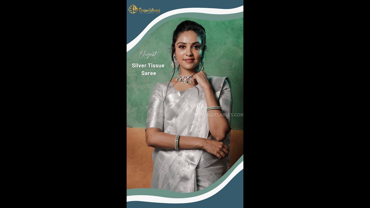 Watch video Silver Tissue Saree Now Silver Tissue Saree