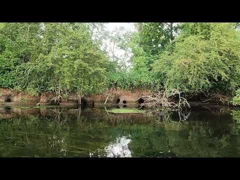 Paddeln auf der Niers mit dem Sonnenaufgang am Niederrhein