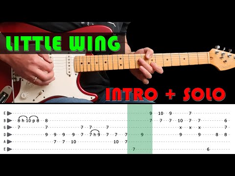LITTLE WING - Guitar lesson - Intro + solo with tabs (fast & slow) - Jimi Hendrix