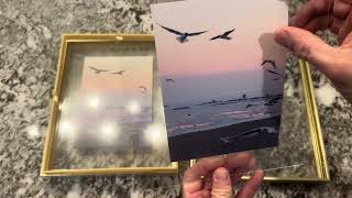 8x10 Floating Picture Frame - Metal Photo Frame - Real Glass - for Wall Mount or Tabletop Display