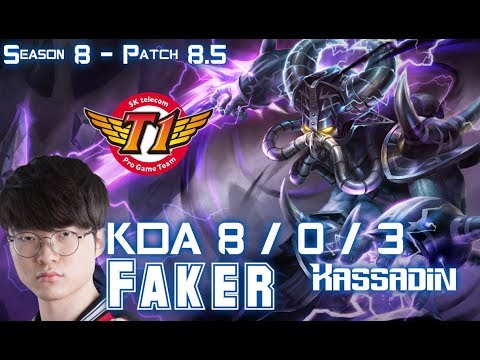 SKT T1 Faker KASSADIN vs KARTHUS Mid - Patch 8.5 KR Ranked