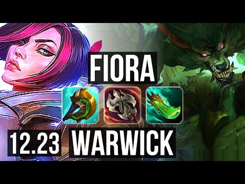 FIORA vs WARWICK (TOP) | 7 solo kills, 66% winrate, 15/4/14, Godlike | KR Challenger | 12.23