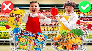 Kaden &amp; Eric’s First Day at the Grocery Store!