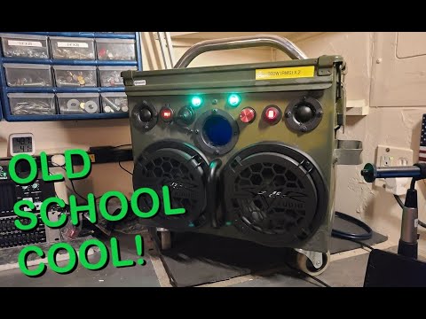 VU LED blinking lights on ammo can speaker! (they get brighter with volume and BLINK!)