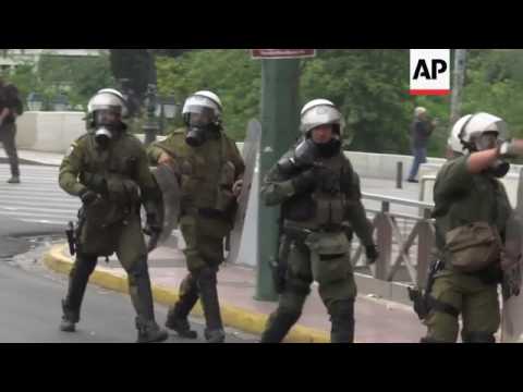 Greek riot police clash with protesting youths