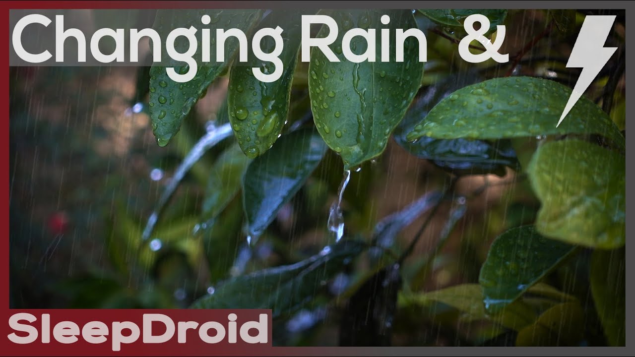 ► Very Active Thunderstorm and Changing Rain Sounds for Sleeping, (lluvia y truenos) Slow Motion