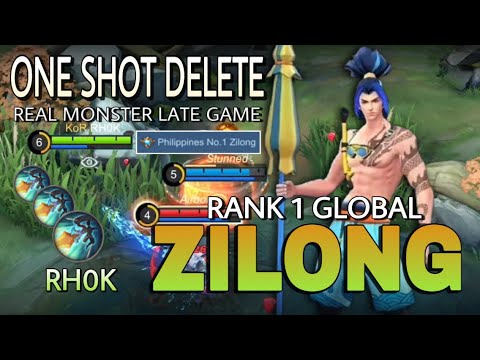 One Shot Delete!! Zilong Real Monster Late Game | Top 1 Global Zilong Gameplay by RH0K - MLBB